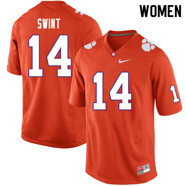 Women #14 Kevin Swint Clemson Tigers College Football Jerseys Sale-Orange - Click Image to Close